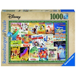 Ravensburger Puzzle 19874 Disney Vintage Poster 1000 Teile Puzzle, 1000 Puzzleteile bunt