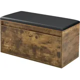 [en.casa] Sitzbank Degerfors 80 x 39 x 45 cm Eiche dunkel/Schwarz