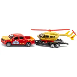 Siku 2570 - Nissan Navara mit Helikopter Rot/Gelb 1:50
