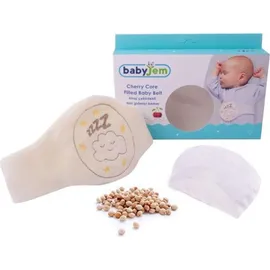 Babyjem Kirschkernkissen - Größenverstellbarer Wärmekissen für Babys - Dinkelkissen ideal geeignet bei Bauchschmerzen & Blähungen - Körnerkissen aus 100% Baumwolle Weiß
