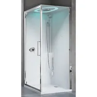 Novellini Eon GF Komplettdusche 90x90cm DT 11,5cm, Profile Silber, RW weiß matt