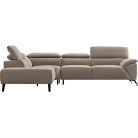 Nicoletti Home Ecksofa, Breite 287 cm, verstellbare Kopfstütze, Ottomane links oder rechts