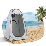CLIPOP Pop up Zelt, Duschzelt mit Tragetasche, Tragbares Umkleidezelt für Outdoor, Camping, 120x120x190 cm, Grau - Grau