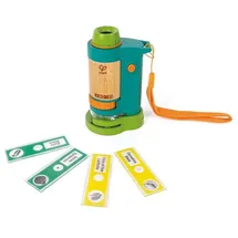 HaPe Nature Fun Tragbares Mikroskop - zum Entdecken aus Bambus und pflanzlichem Kunststoff, mit Licht und Objekträgern, Outdoor Entdecker- und Naturforscher-Mikroskop, für Kinder ab 4 Jahre