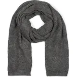 Stylebreaker Strick Schal mit Wellenmuster, Uni Winter Strickschal einfarbig, locker gestrickt, Lochstrick Muster 01018163, Farbe:Dunkelgrau | Gr.: onesize