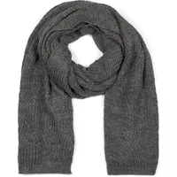 Stylebreaker Strick Schal mit Wellenmuster, Uni Winter Strickschal einfarbig, locker gestrickt, Lochstrick Muster 01018163, Farbe:Dunkelgrau | Gr.: onesize