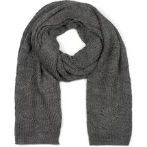 Stylebreaker Strick Schal mit Wellenmuster, Uni Winter Strickschal einfarbig, locker gestrickt, Lochstrick Muster 01018163, Farbe:Dunkelgrau | Gr.: onesize