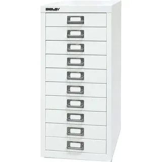 BISLEY Schubladenschrank verkehrsweiß 10 Schubladen 27,8 x 38,0 x 59,0 cm