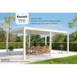 Weide Pergola Deluxe Plus 4 x 6 m Weiß