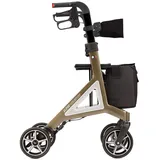 Bischoff & Bischoff Alevo Country Rollator faltbar Gelände-Rollator mit Profil-Bereifung Sitzhöhe 58,5 cm silber