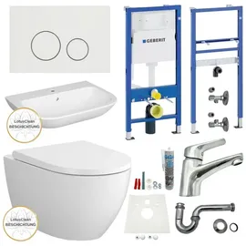 Geberit Vorwandelement WC Geberit WC Waschbecken Vorwandelement Bad Set, Spar-Set weiß