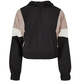 URBAN CLASSICS 3-tone Crinkle Jacke Black / Dusk Rose / Whitesand 4XL