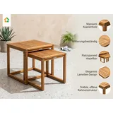 prestige home living indoor Garten Beistelltisch 2er  –  Braun