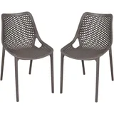 Garden Pleasure TEANA Stapelstuhl 50 x 60 x 83 cm grau 2 St.
