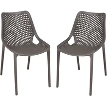 Garden Pleasure TEANA Stapelstuhl 50 x 60 x 83 cm grau 2 St.