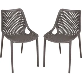 Garden Pleasure TEANA Stapelstuhl 50 x 60 x 83 cm grau 2 St.