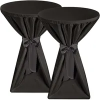 Beautissu Stehtischhusse Premium Schwarz Ø 80 cm