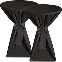 Beautissu Stehtischhusse Premium Schwarz Ø 80 cm