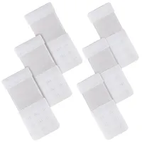 kurkip 6 Stück BH-Verlängerung, 3 Reihen, 2 Haken, 3 Haken, Verlängerungs-BH, weich, elastisch, geeignet für Frauen, weiß, Einheitsgröße - Einheitsgröße