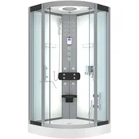 AcquaVapore D58-20T1 Komplettdusche mit Schiebetür 100 x 100 cm weiß Sicherheitsglas D58-20T1