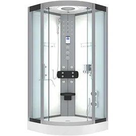 AcquaVapore D58-20T1 Komplettdusche mit Schiebetür 100 x 100 cm weiß Sicherheitsglas D58-20T1
