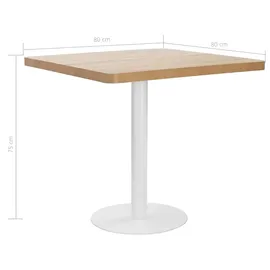 vidaXL Bistrotisch 80 x 75 x 80 cm hellbraun
