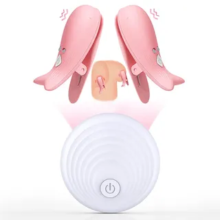 OnundOn Delfintyp Nippelklemmen Brustwarzen Sex Klitoris Vibrationen Klitorisstimulator Spielzeug für Paare Extrem Sexspielzeug Paar Rosa Mini Größe