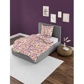 BIERBAUM 3712 Blumen Lila 135 x 200 cm + 2 x 80 x 80 cm