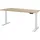 assmann büromöbel ASSMANN Elektrisch Höhenverstellbarer Familien Schreibtisch Pitino Curved Eiche Natura Weiß, 160x70cm, Memoryfunktion, Kollisionsschutz - Braun