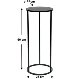 DanDiBo Ambiente DanDiBo Blumenhocker Metall Schwarz Rund 60 cm Blumenständer Beistelltisch 96316 M Blumensäule Modern Pflanzenständer Pflanzenhocker