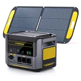 VTOMAN 1000W Tragbare Powerstation mit 110W Solarpanel - 828Wh LiFePO4 Solar Generator und Schnellladung in 1 Std. 3 x 1000W AC Ausgänge(Spitze 2000W),100W USB-C für Reise Camping Notfälle Hause