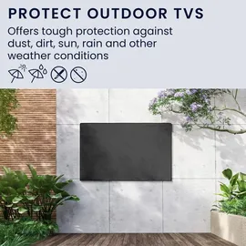 kwmobile 43" TV Outdoor TV Abdeckung - Fernseher Hülle Bildschirmschutz - Schutzhülle wetterfest - Schwarz