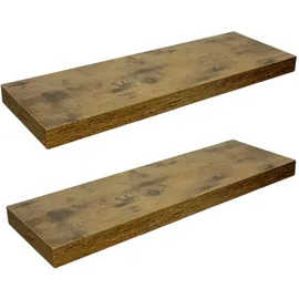 OEM Dunkelbraunes Regal, 2er-Set, für die Wohnzimmerwand, BEGRYF 60x20x3.8