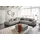 Candy Eckcouch Polyester 3-Sitzer Grau