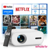 Smart Beamer【Netflix Zertifizierung】mit Elektrischer Fokus/Trapezkorrektur, 20000LM 1080P Full HD WiFi 6 Bluetooth 5.2 Mini Beamer Heimkino, Mini Projektor mit EIN-klick-Nutzung von Netflix/YouTube/D+