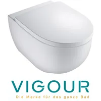 Vigour Derby Wand-WC rund spülrandlos mit verdeckter Befestigung und
