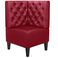 Gastro Eckbank | Rot | B:H 60 x 103 cm | Chesterfield | Leder | Bistro Eckbank
