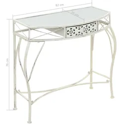 vidaXL Beistelltisch Französischer Stil Metall 82x39x76 cm : Farbe - Weiss