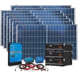 Insel Solar komplett 5000W AC - LiFePo-4, 3440WP Module, Victron MPPT Regler, Vi