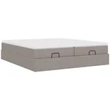 vidaXL Ottoman-Bett mit Matratzen Taupe 200x200 cm Stoff