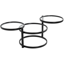 Haku-Möbel HAKU Möbel Couchtisch Sicherheitsglas schwarz 58,0 - 140,0 x 50,0 x 43,0 cm