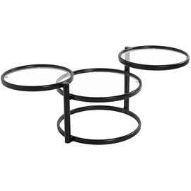 Haku-Möbel HAKU Möbel Couchtisch Sicherheitsglas schwarz 58,0 - 140,0 x 50,0 x 43,0 cm