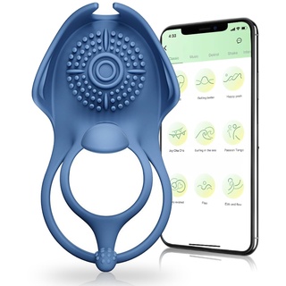 QgLust APP Penisring Vibrator für Paare extrem Penisringe Erotik Sex Spielzeug mit 5 Vibrationsmodi Sex Toys für die Männer Dual Cockring Sexspielzeug für Klitoris Penis Masturbieren