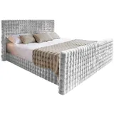 Kaiser Möbel Boxspringbett mit bettkasten, matratze, topper, BLANKET stoff Bubble 180x200 cm Hellgrau
