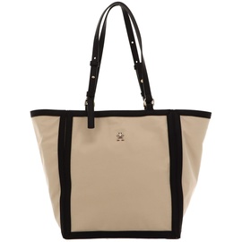 Tommy Hilfiger TH Essential Tote CB AW0AW15698 Tragetasche, Beige (White Clay/Black)