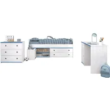 58 aufm Kessel KINDERZIMMER SET Parisot Smoozy 4-tlg. Holzdekor Kiefer Weiß/Blau