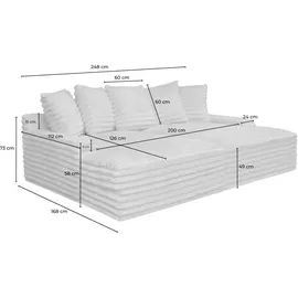 KAWOLA Big Sofa CADY cremeweiß