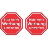Hermann Schütz Aufkleber Bitte keine Werbung einwerfen 2er-Set 11 cm x 8 cm PVC-Folie