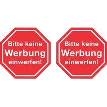 Hermann Schütz Aufkleber Bitte keine Werbung einwerfen 2er-Set 11 cm x 8 cm PVC-Folie
