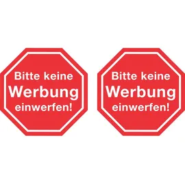 Hermann Schütz Aufkleber Bitte keine Werbung einwerfen 2er-Set 11 cm x 8 cm PVC-Folie